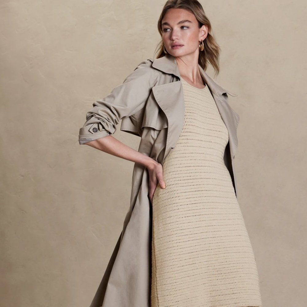 NWT Banana Republic Khaki Crochet Mini Dress